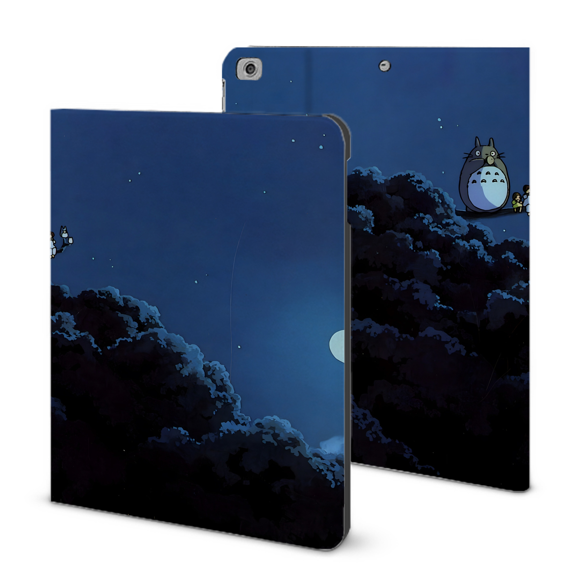 （画像用） となりのトトロ 草壁メイ 草壁サツキ My Neighbor Totoro Satsuki Kusakabe Mei Kusakabe IPad ケース ブック型 PUレザー TPU 耐衝撃 軽量 薄型 ペン収納なし 全面保護 IPad 各モデル対応